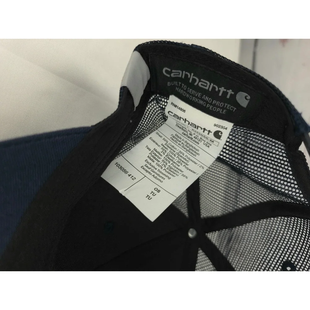 Carhartt Rugged Professional Series Navy Blue Mesh Back Trucker Hat‎ OSFA